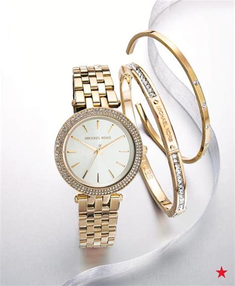 michael kors watch and bracelet set gold|michael kors mini gift set.